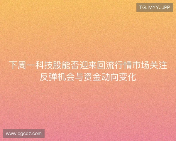 下周一科技股能否迎来回流行情市场关注反弹机会与资金动向变化